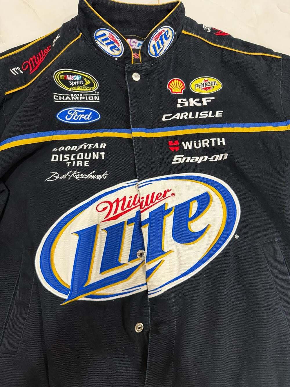 🔥 VINTAGE JH DESIGN NASCAR MILLER LITE BRAD KESELOWSKI RACING JACKET XL 🔥